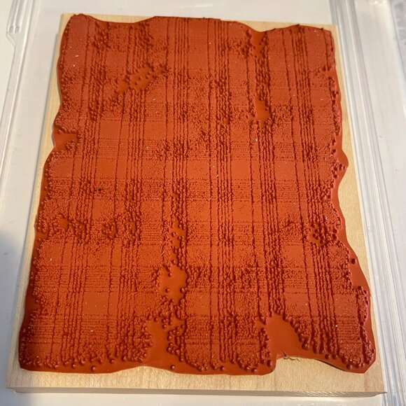 Stampin Up! Flannel Plaid Wood-Mounted Background Rubber Stamp 2006 - Picture 3 of 3